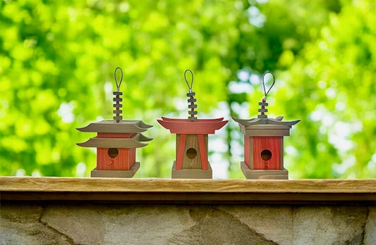 Asian Birdhouses-3 Pack