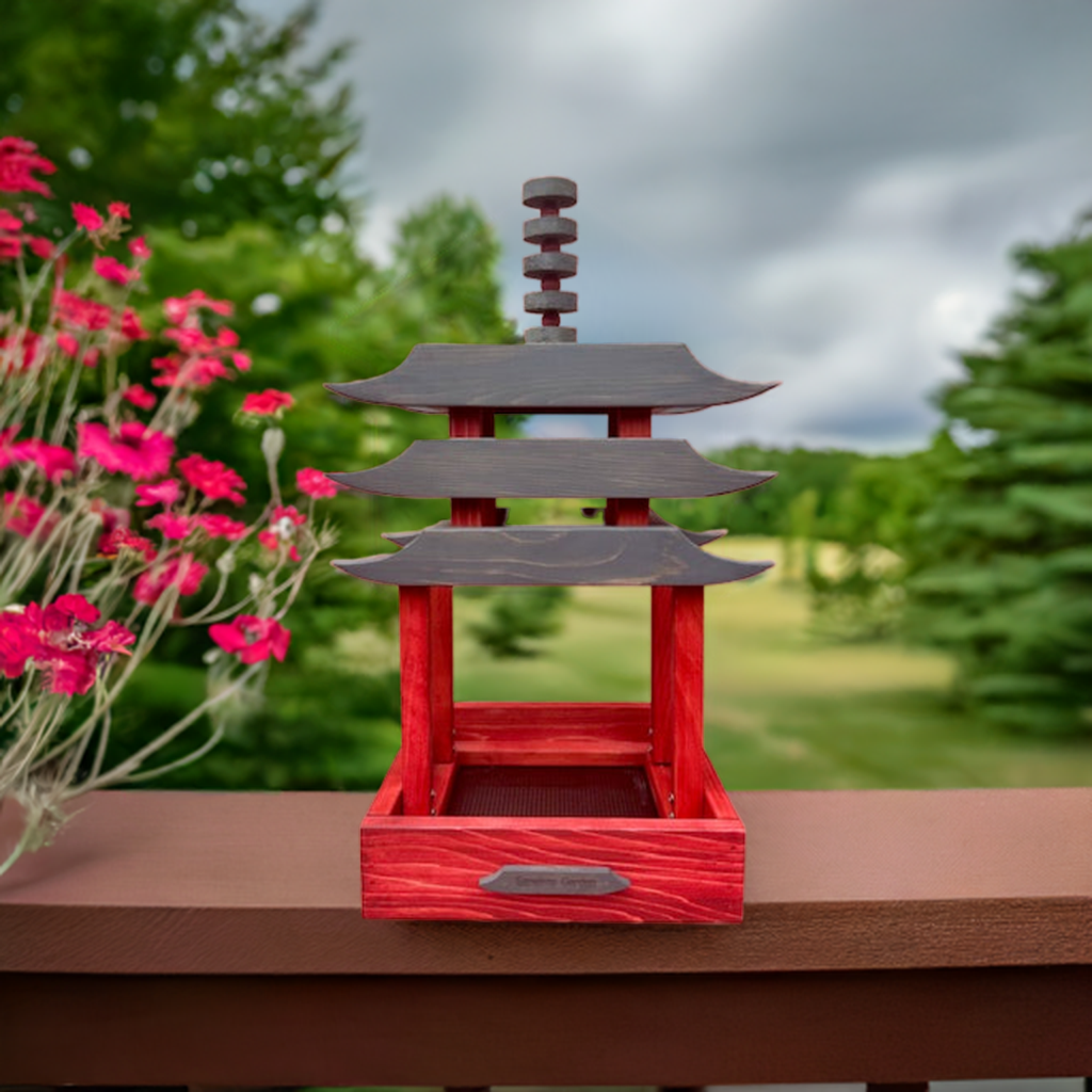 Mini Grand Chiisai Asian Style Platform Bird Feeder (small)